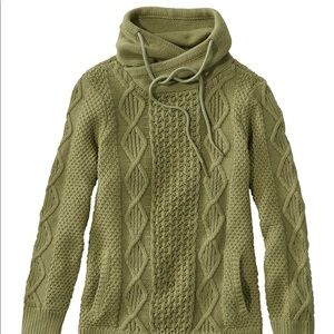 Women's Signature Cotton Funnelneck Sweater size M color dark green